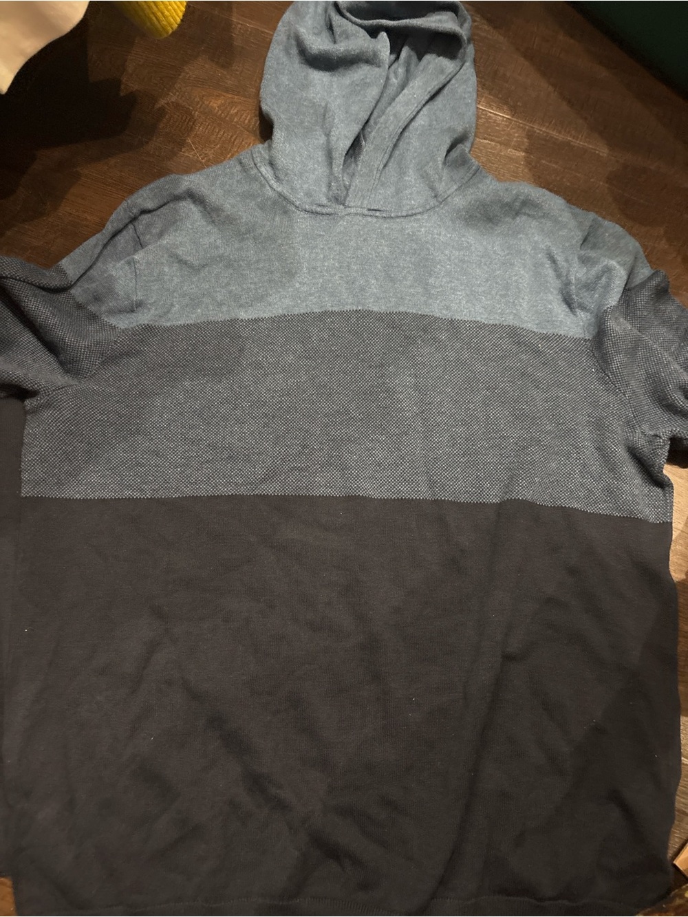 Banana Republic Men's Hooded Colorblock Knit - Blue & Black
